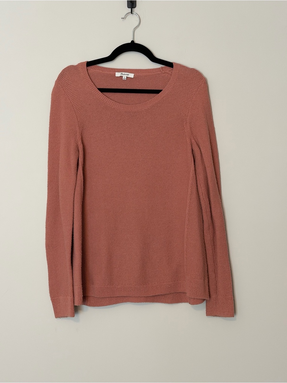 Madewell Riverside Texture Sweater Rosewood Pink Size M Relaxed Pullover